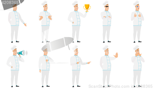 Image of Vector set of illustrations with chef characters.