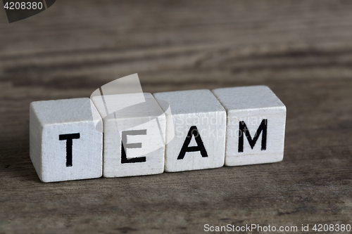 Image of Team, written in cubes