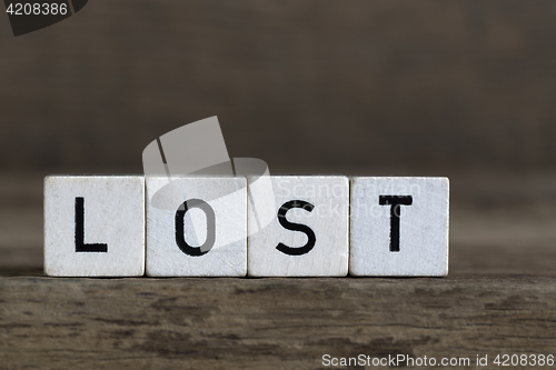 Image of Lost, written in cubes