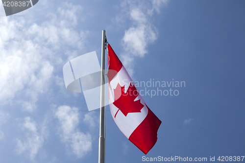 Image of National flag of Canada on a flagpole