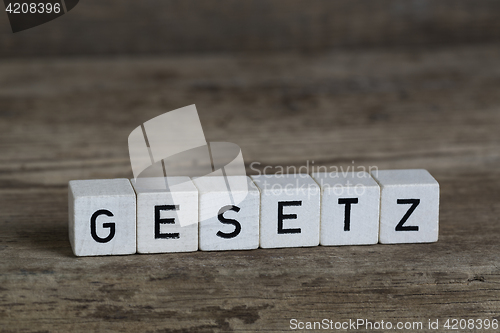 Image of German word law, written in cubes