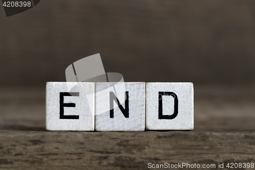 Image of End, written in cubes