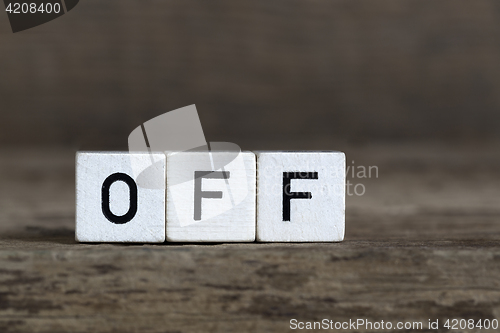 Image of Off, written in cubes