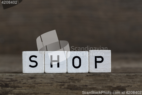 Image of Shop, written in cubes