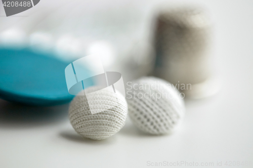 Image of decorative sewing buttons on table