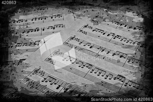 Image of musical notes on parchment