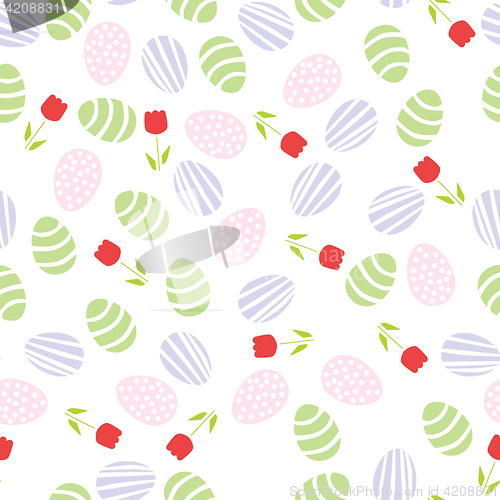 Image of Seamless pattern of Easter eggs