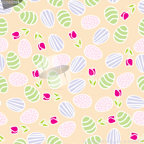 Image of Seamless pattern of Easter eggs