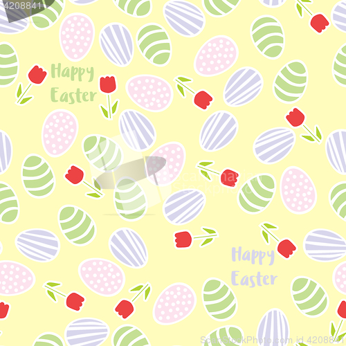 Image of Seamless pattern of Easter eggs