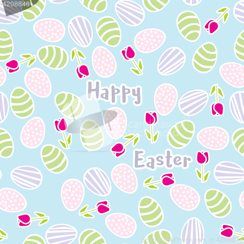 Image of Seamless pattern of Easter eggs