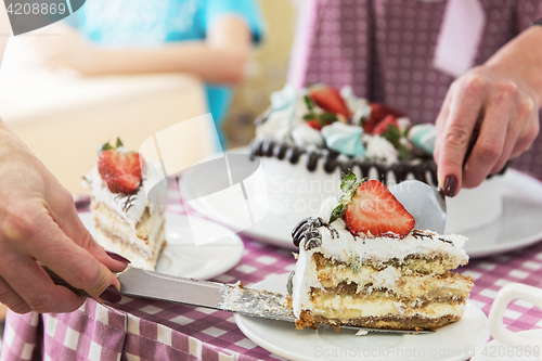 Image of Tasty strawberry cream cake