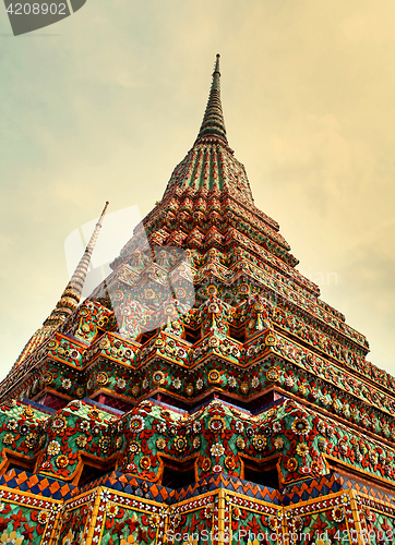 Image of multicolored Buddhist temple