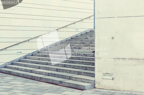 Image of close up of urban city stairs with railing