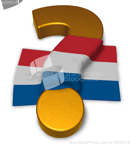 Image of question mark and flag of the netherlands - 3d illustration