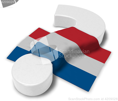 Image of question mark and flag of the netherlands - 3d illustration