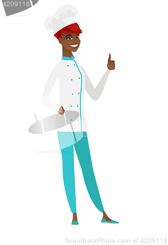 Image of Chef cook giving thumb up vector illustration.