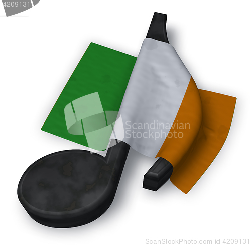 Image of music note and flag of ireland - 3d rendering