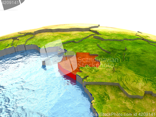 Image of Gabon on Earth in red