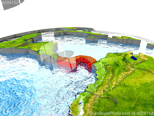 Image of Panama on Earth in red