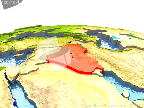 Image of Iraq on Earth in red