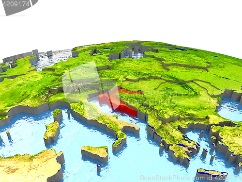 Image of Croatia on Earth in red