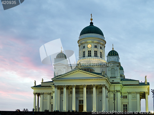 Image of Helsinki cathedral in Sunset