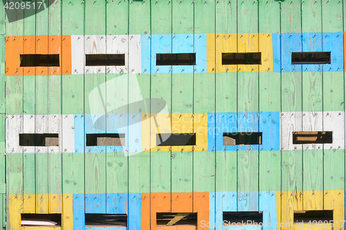 Image of Abstract coloured beehives