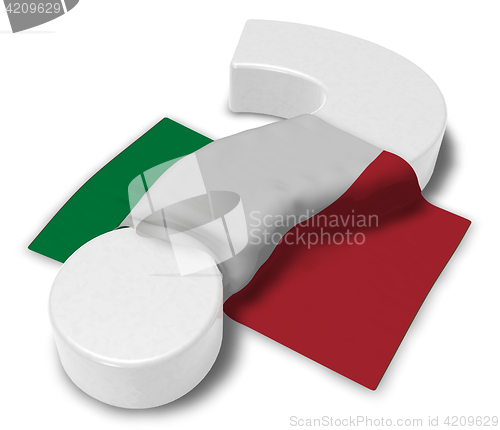 Image of question mark and flag of italy - 3d illustration