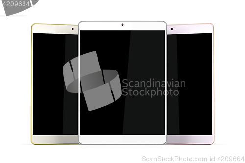 Image of Tablet computers with different colors