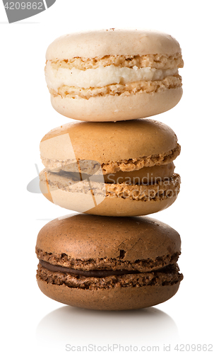 Image of Caramel macarons isolated