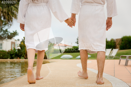 Image of Young couple in a hotel