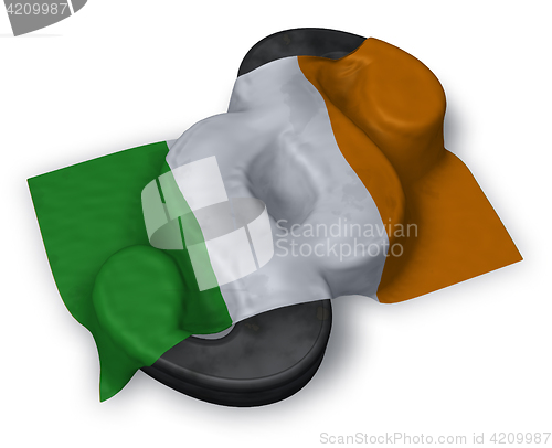 Image of paragraph symbol and irish flag - 3d illustration