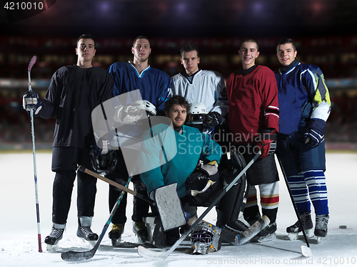 Image of ice hockey players team