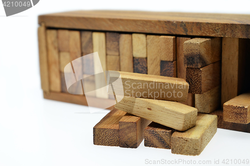 Image of Business risk concept with jenga game