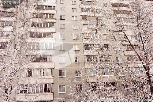 Image of Abstrtact View of Old Multistory Residential Building