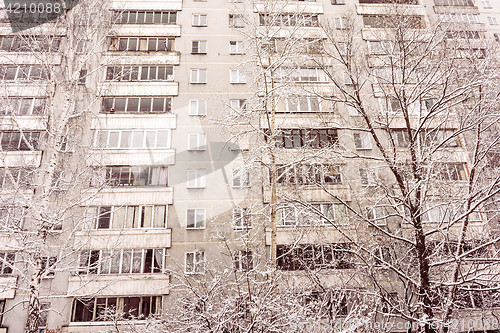 Image of Abstrtact View of Old Multistory Residential Building