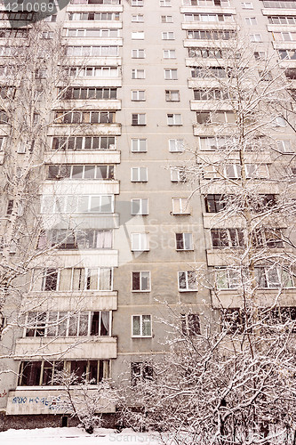 Image of Abstrtact View of Old Multistory Residential Building