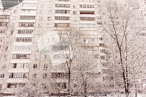 Image of Abstrtact View of Old Multistory Residential Building