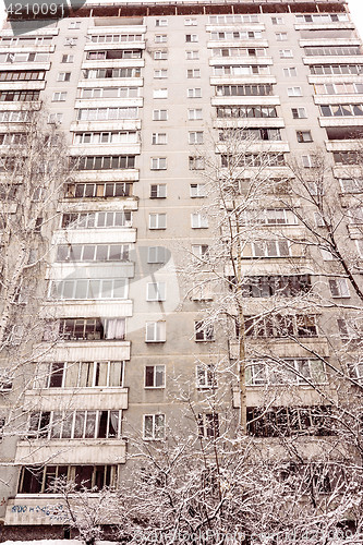 Image of Abstrtact View of Old Multistory Residential Building