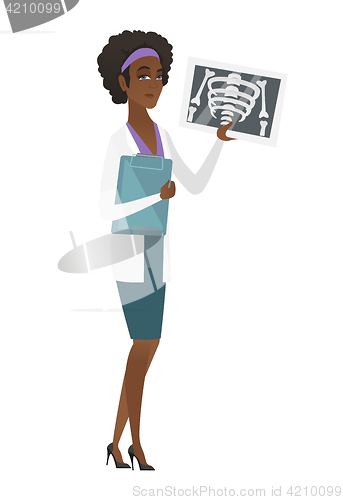 Image of Doctor examining radiograph vector illustration.