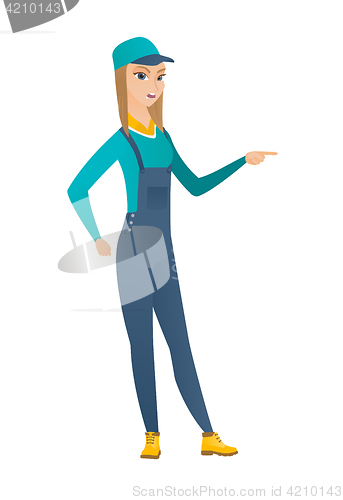 Image of Furious mechanic screaming vector illustration.
