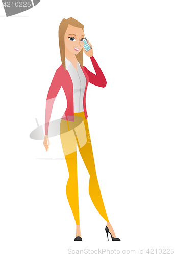 Image of Business woman talking on a mobile phone.
