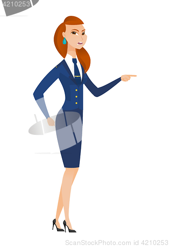 Image of Furious stewardess screaming vector illustration.