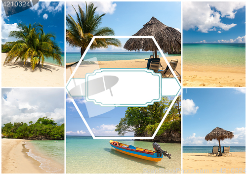 Image of Collage of beach holiday scenes