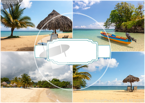 Image of Collage of beach holiday scenes