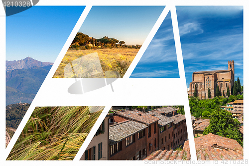 Image of Collage of the hills in Tuscany