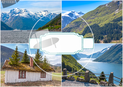 Image of scenic landscapes of the Norwegian fjords.