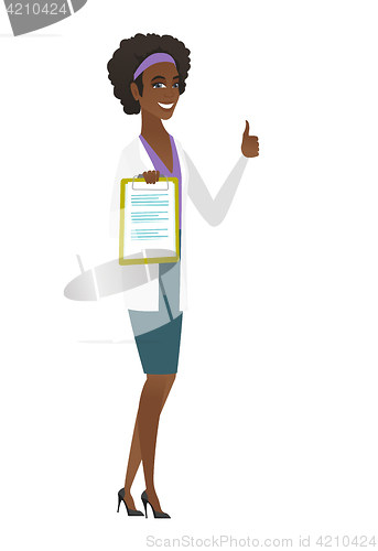 Image of Doctor with clipboard giving thumb up.