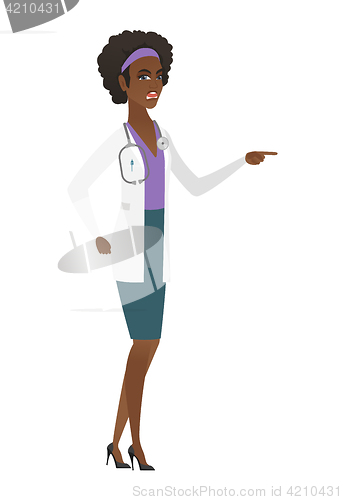Image of Furious doctor screaming vector illustration.