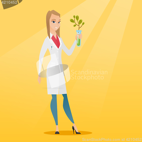 Image of Scientist with test tube vector illustration.